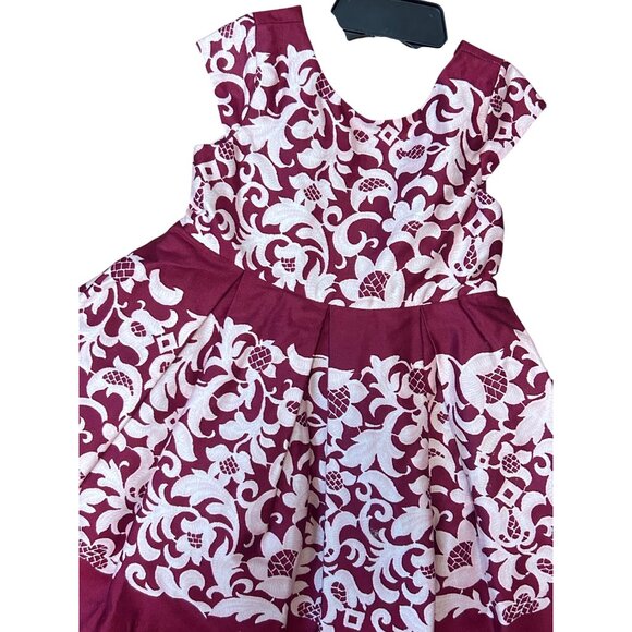 Janie and Jack Cranberry Collection Lace Print Dress 6-12 M - Picture 3 of 6